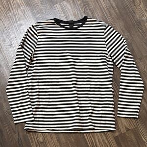 H&M Black and White Striped Long Sleeve Tee